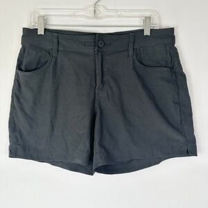 Prana Halle Standard Fit Shorts Womens 10 Black Hiking Outdoor Sporty Travel